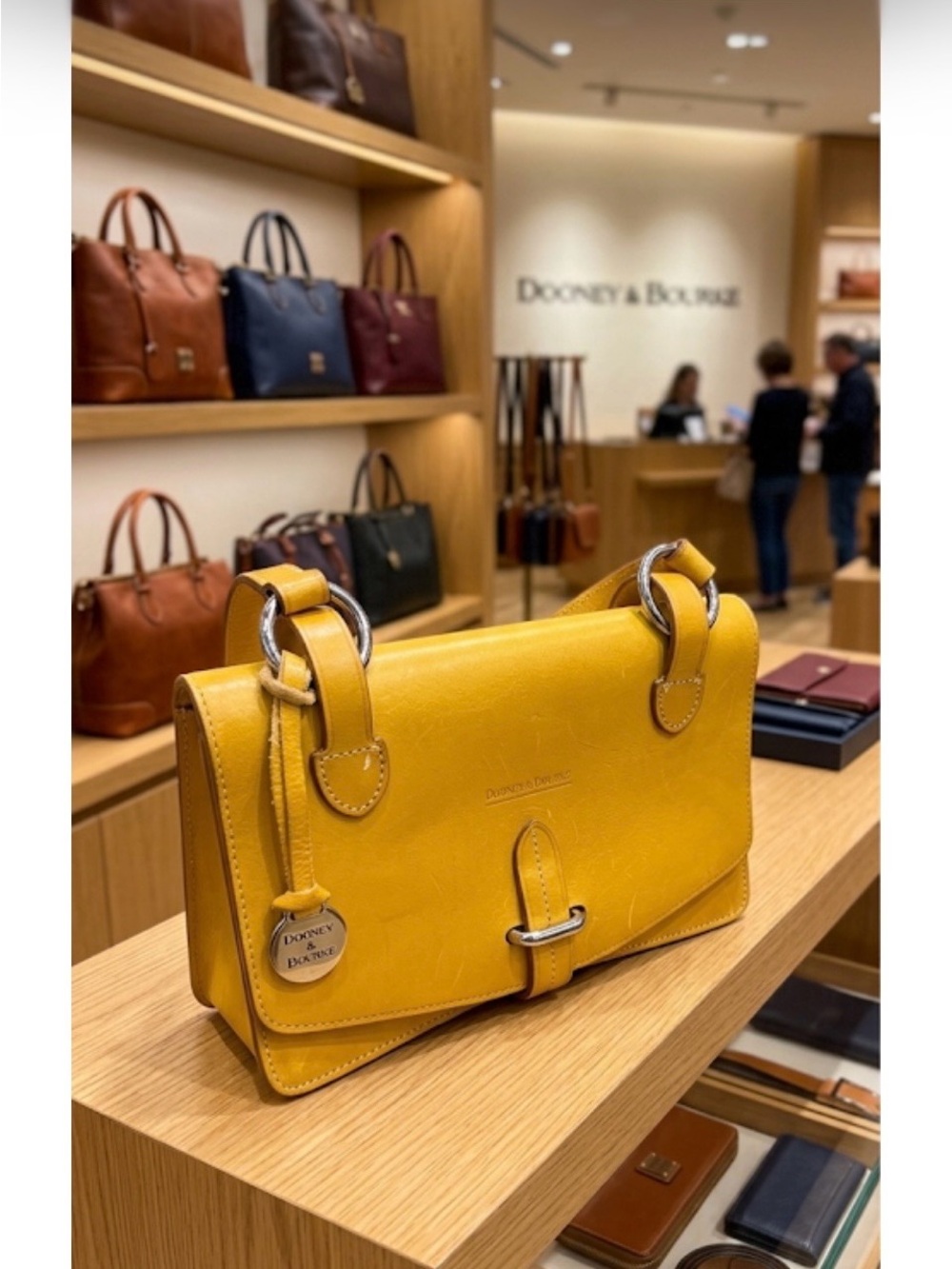 Dooney & Bourke Yellow Leather Shoulder Bag - Picture 1 of 4